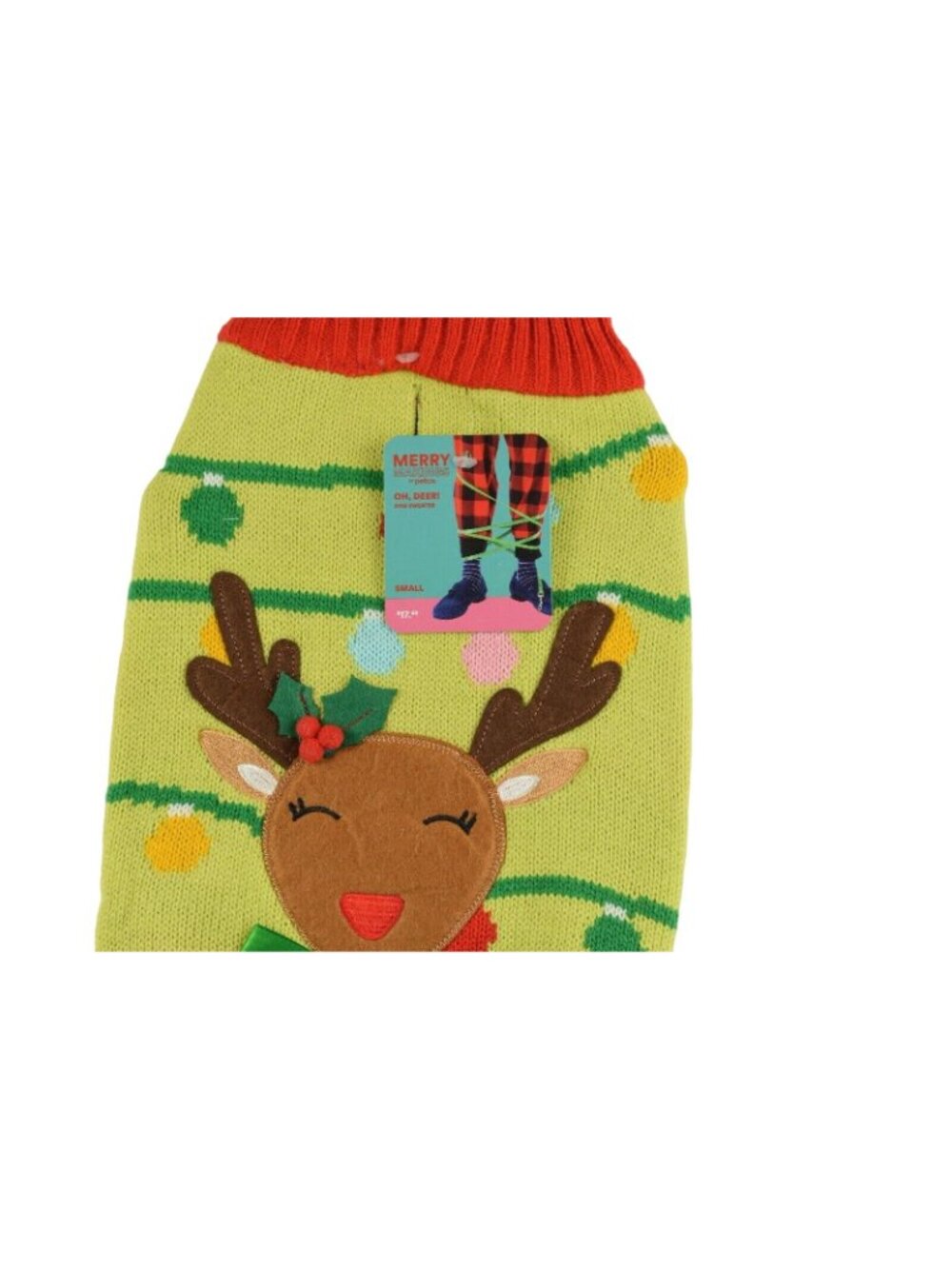 Merry Makings Size Small Dog Sweater Oh, Deer Holiday Reindeer - Picture 4 of 5